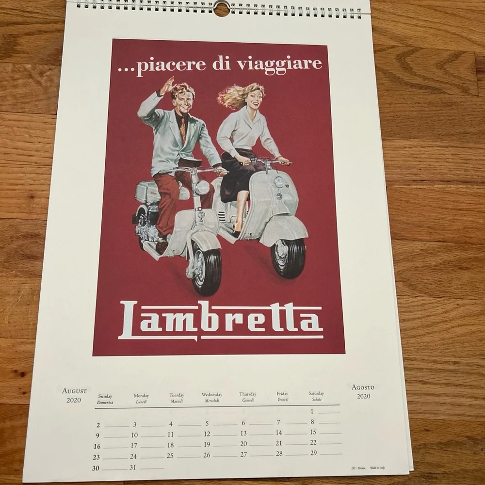 NEW Edizioni D'Arte Firenze Vintage Posters 2020 Ciao Italia Calendar Artwork